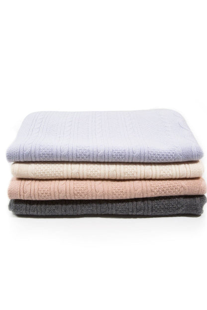 CABLE CASHMERE BABY BLANKET