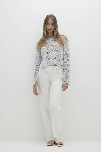 BRIA CROCHET CREWNECK