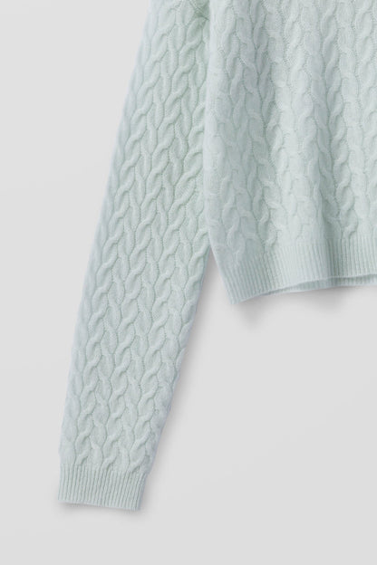 CHRISSY CROPPED CABLE KNIT SWEATER