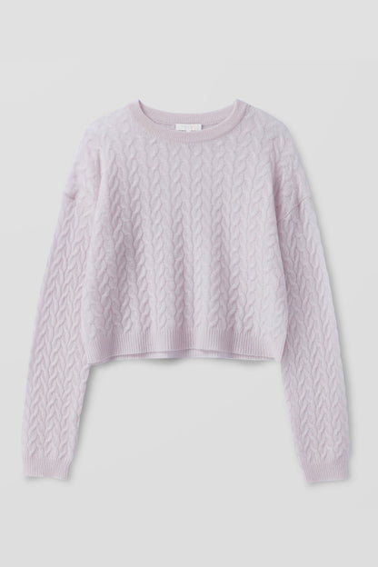 CHRISSY CROPPED CABLE KNIT SWEATER