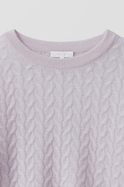 CHRISSY CROPPED CABLE KNIT SWEATER