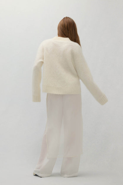 FEDERICA BRUSHED CASHMERE CREWNECK