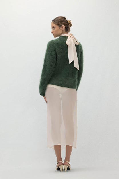 FEDERICA BRUSHED CASHMERE CREWNECK