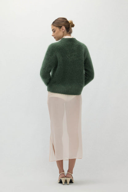 FEDERICA BRUSHED CASHMERE CREWNECK