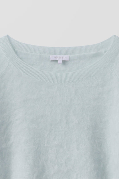 DOVE BRUSHED CASHMERE OFF THE SHOULDER SWEATER