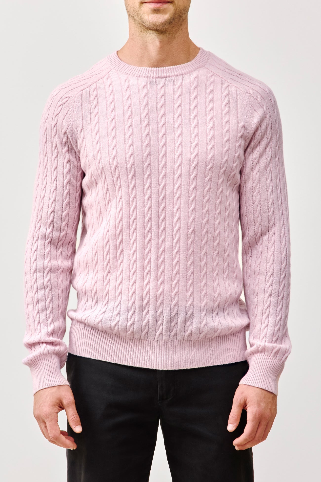 BRADFORD CASHMERE CABLE KNIT CREWNECK