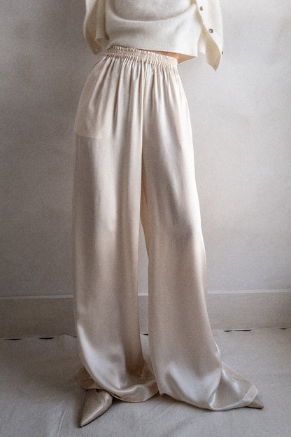 EVAN SILK WIDE LEG PANT | 33" INSEAM